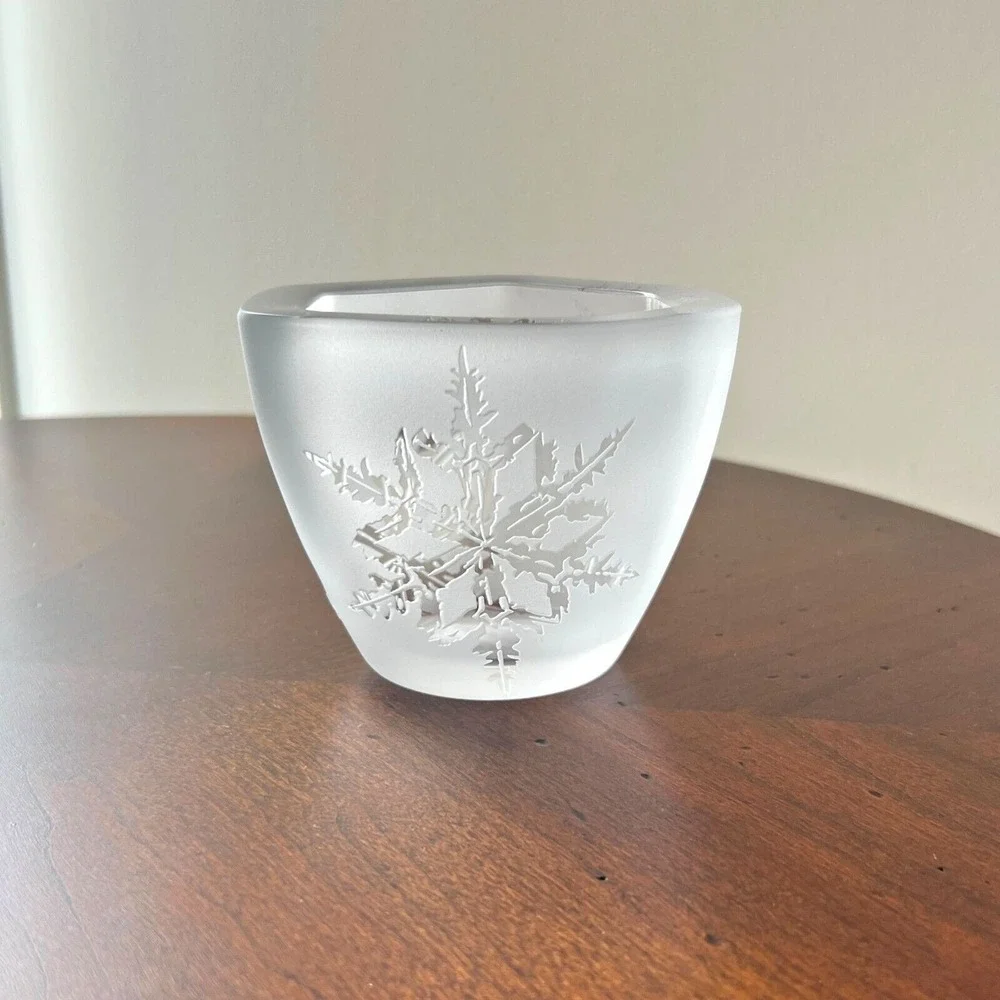 Villeroy & Boch Votive Candle Holder Frosted Snowflakes Wintertime Ice Crystals